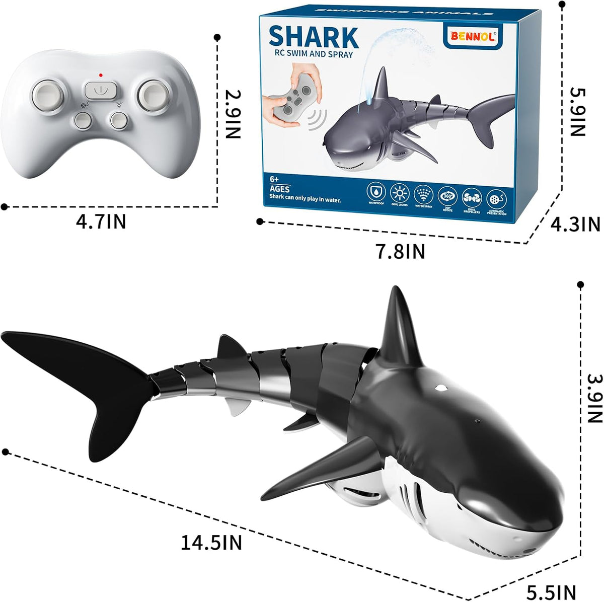 Remote Control Shark Pool Toy – RC Water Toy for Kids
