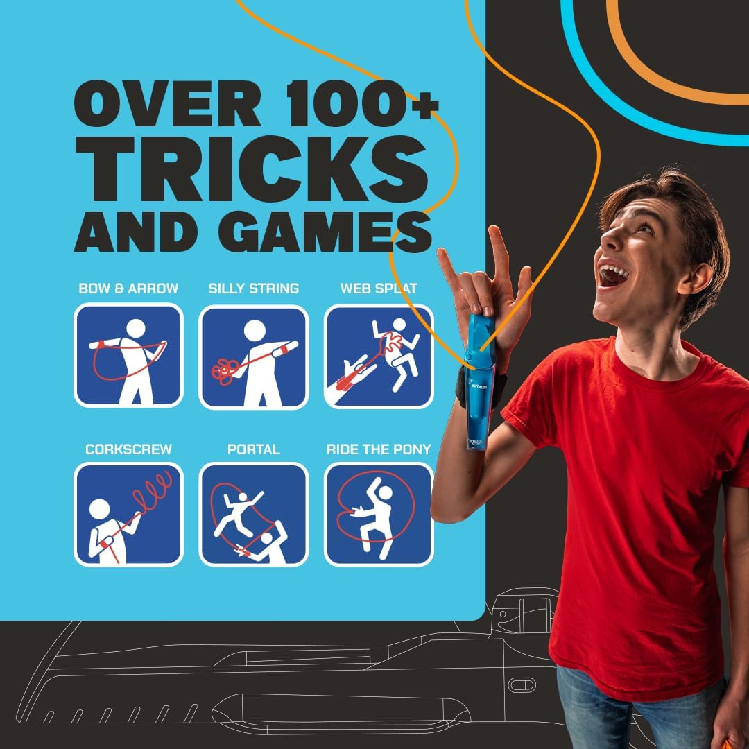 Glow-in-the-Dark String Shooter Toy | Web Shooter Trick Launcher for Kids