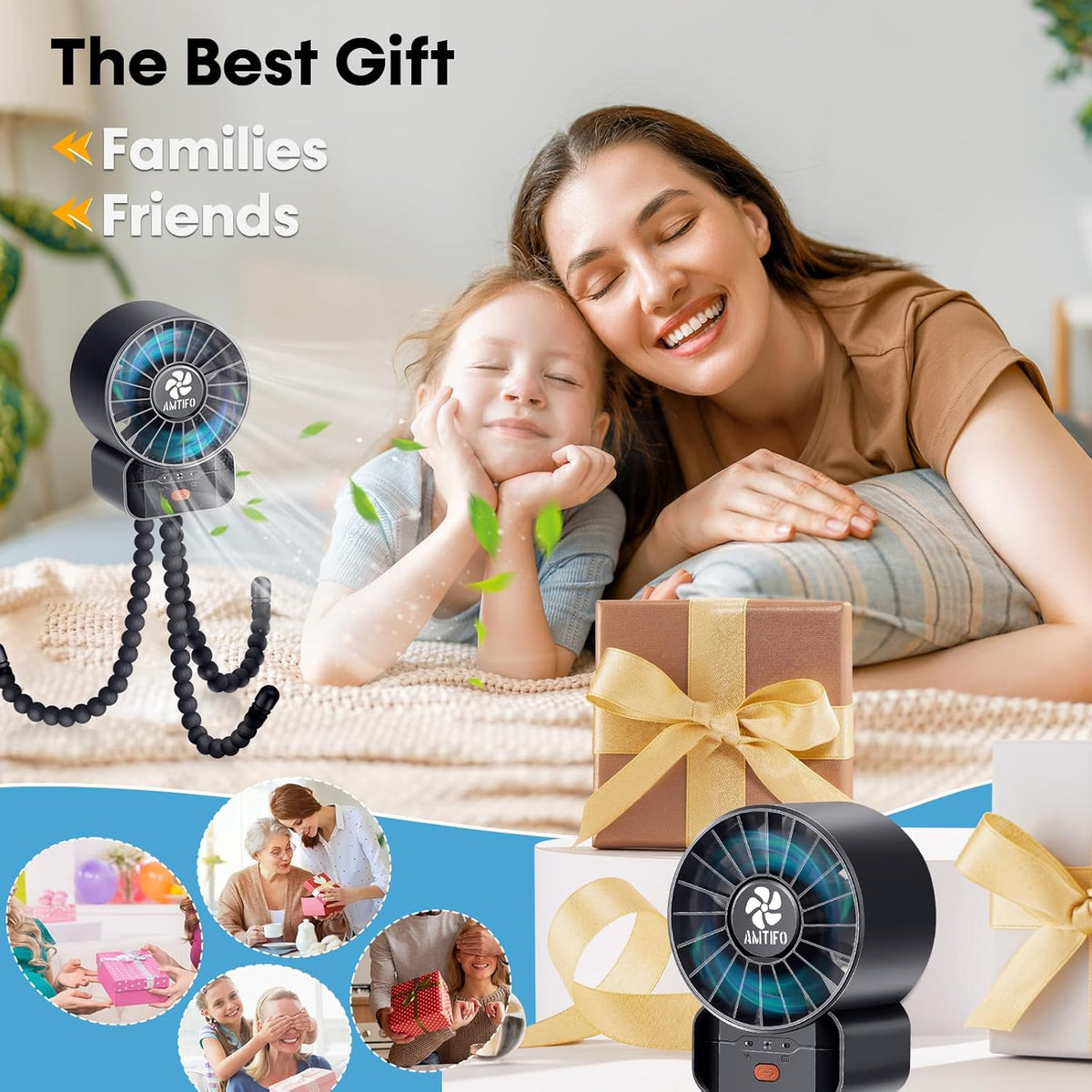 Clip-On Stroller Fan – Rechargeable Portable Baby Fan with Bladeless Design