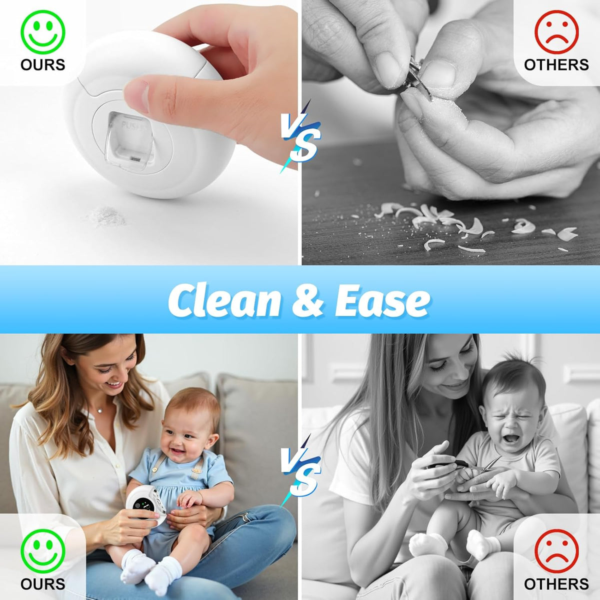 Electric Nail Clipper & Trimmer – Safe Baby & Adult Nail Grinder with LED
