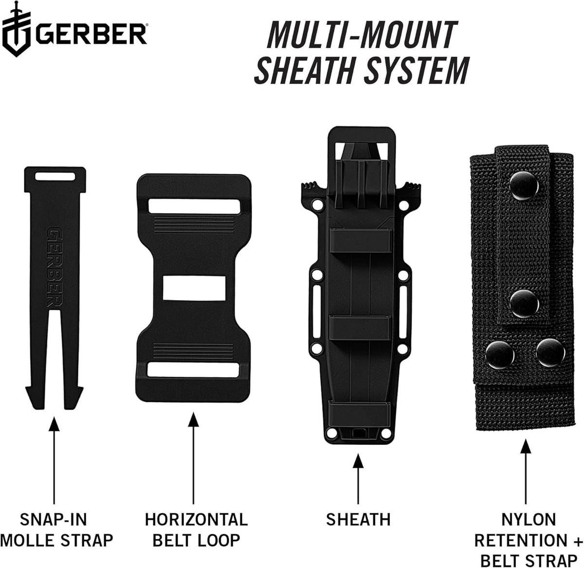 Gerber StrongArm Fixed Blade Survival Knife – Black