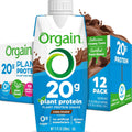 Orgain Organic Vegan Protein Shake – Chocolate, 11 oz, 12-Pack | 20g Plant Protein