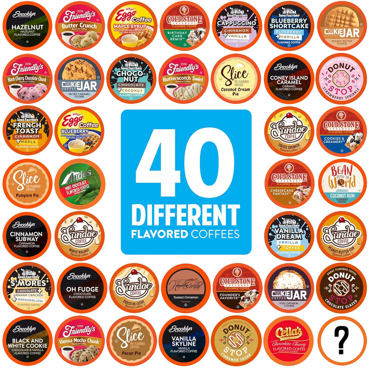 Two Rivers Coffee Flavored K-Cup Pods | Assorted Variety Pack, 40 Count | Compatible with Keurig Brewers