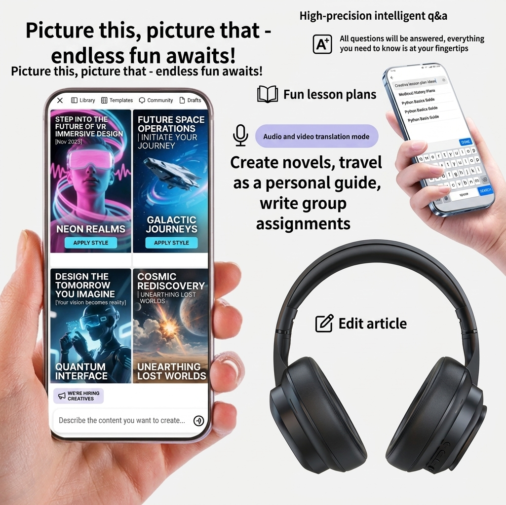 Wireless Headphones with AI Translation – 100+ Languages