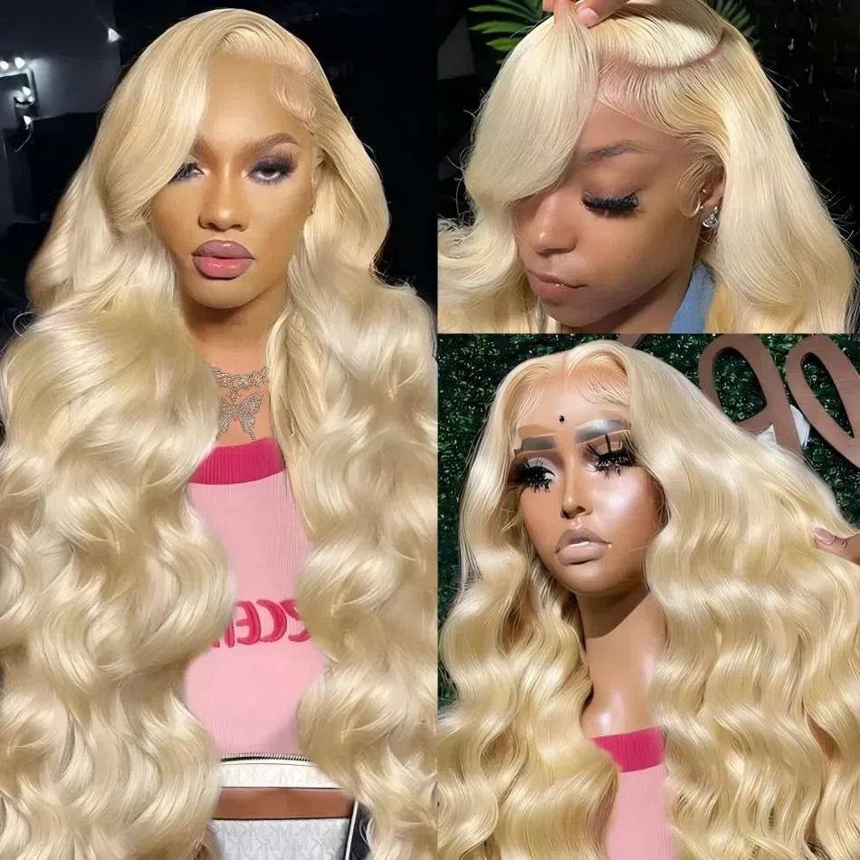 Brazilian Pre Plucked Blonde Transparent Human Hair Wigs