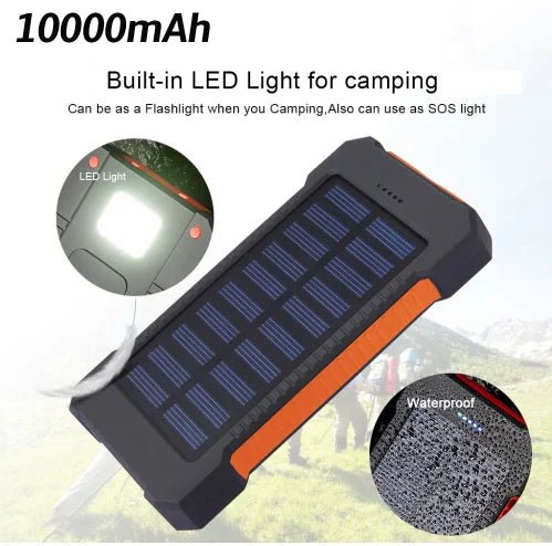 Solar Power Bank 49800mAh – Wireless Charging & Flashlight