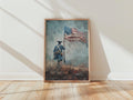Revolutionary War Soldier Print, Impressionist American Flag Art