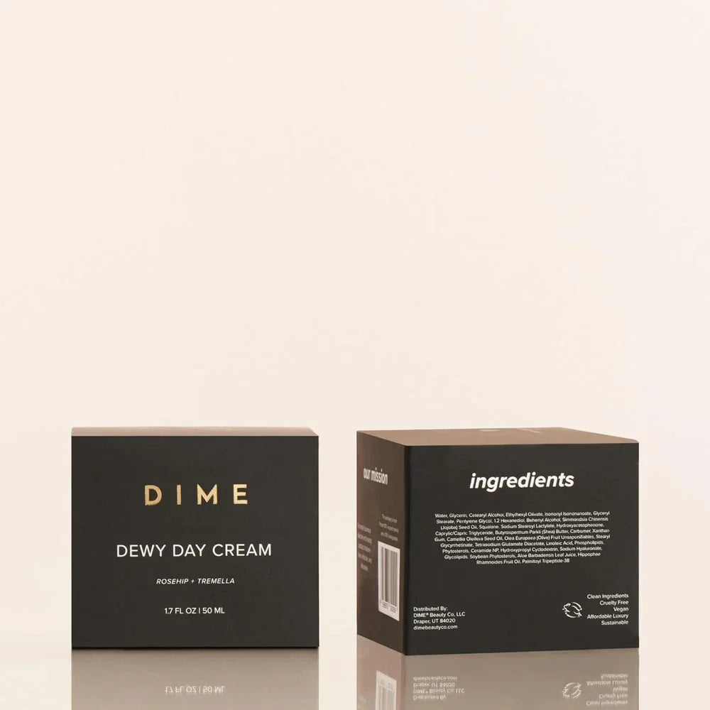 DIME Beauty Dewy Day Cream – Morning Face Moisturizer with Rosehip Oil & Snow Mushroom | 1.7 oz