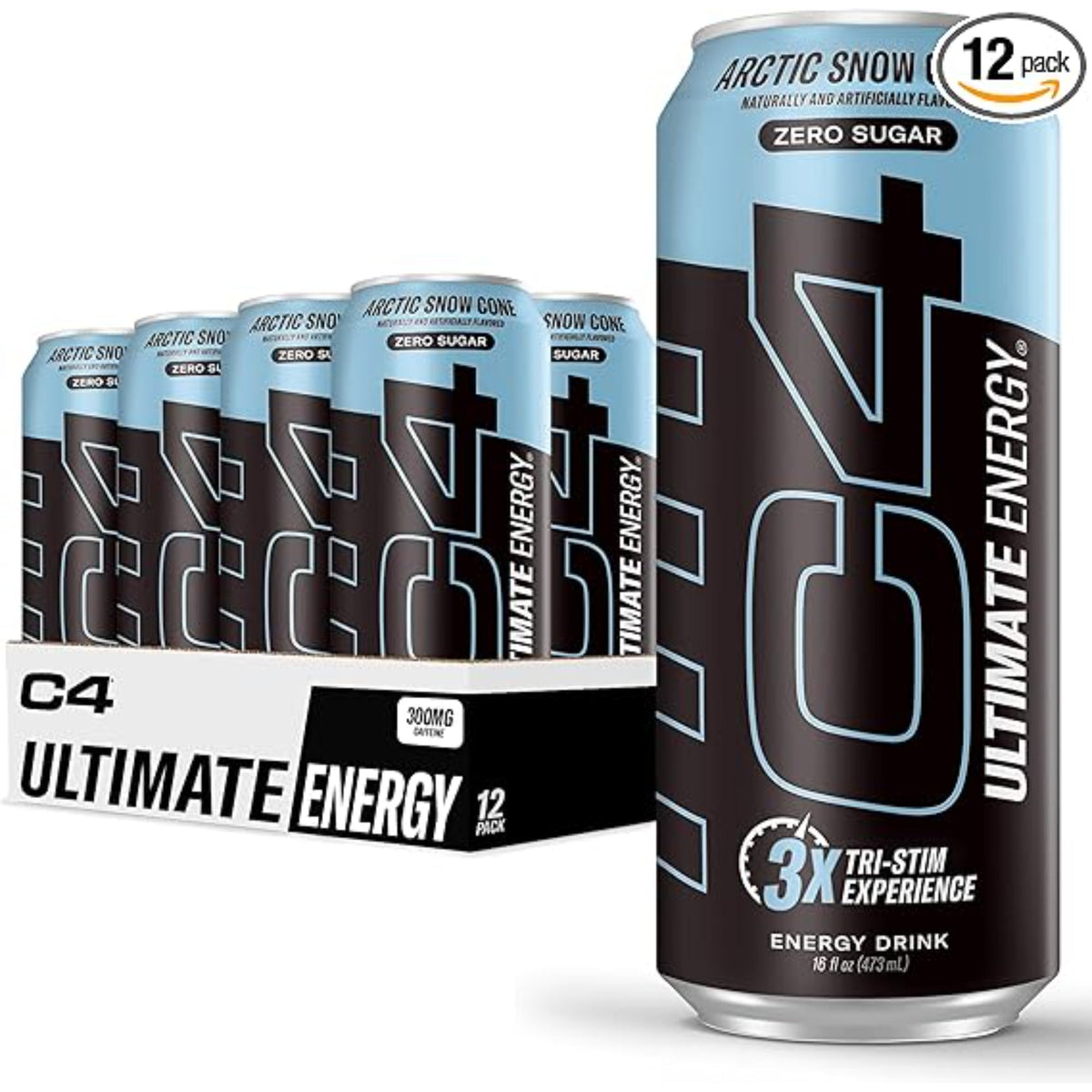 Energy Drinks collection featuring C4 Ultimate Sugar Free Energy Drink 16oz (Pack of 12) | Arctic Snow Cone | Pre Workout Performance Drink with No Artificial Colors or Dyes