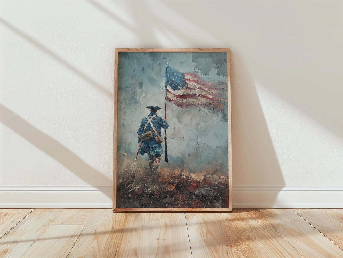 Home & Garden collection featuring Revolutionary War Soldier Print, Impressionist American Flag Art