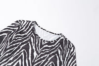 Striped Print Lace-up Short Tops