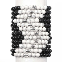 Black Agate White Turquoise Couple Bracelets