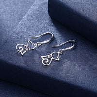 Sterling Silver Cat Zircon Earrings