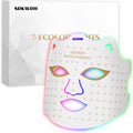 SDKWDH Red Light Therapy Mask for Face Led Face Mask Light Therapy At Home 7 Colors LED Face Mask Light Therapy White
