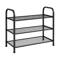 3-Tier Freestanding Metal Shoe Rack, Black, 65 x 28 x 50 cm