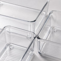 6-Piece Clear Plastic Drawer Organiser Tray Set, Assorted Sizes