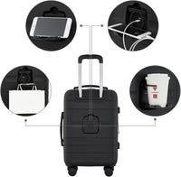 Carry On Luggage with USB Charging Port & Cup Holder | French Connection