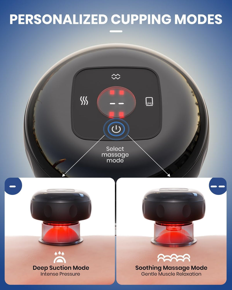 Electric Cupping Therapy Set 2-Pack – Smart Massager with Heat & Red Light