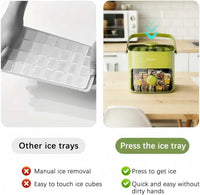 Ice Cube Tray with Lid and Storage Bin – 2-Pack Easy Release Ice Maker Set