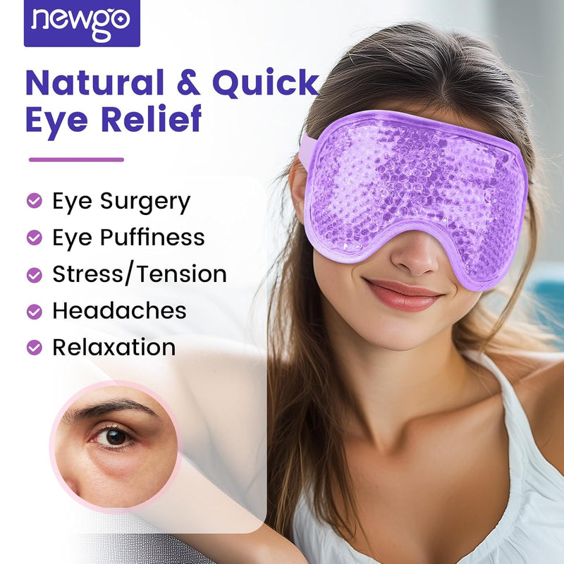 Gel Eye Mask for Puffy Eyes – Hot & Cold Reusable Cooling Eye Pad