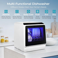 Portable Countertop Dishwasher – 6 Programs 5L No Install