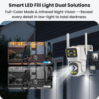 4G Security Camera Outdoor | Dual Lens PTZ with Color Night Vision & 2.5K HD