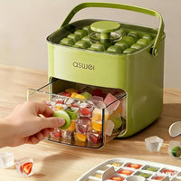 Ice Cube Tray with Lid and Storage Bin – 2-Pack Easy Release Ice Maker Set