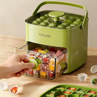 Ice Cube Tray with Lid and Storage Bin – 2-Pack Easy Release Ice Maker Set
