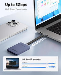 Magnetic Portable SSD 460MB/s – External Solid State Drive for Phone & Laptop