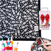 DIY Coloring Blanket with Washable Markers for Kids