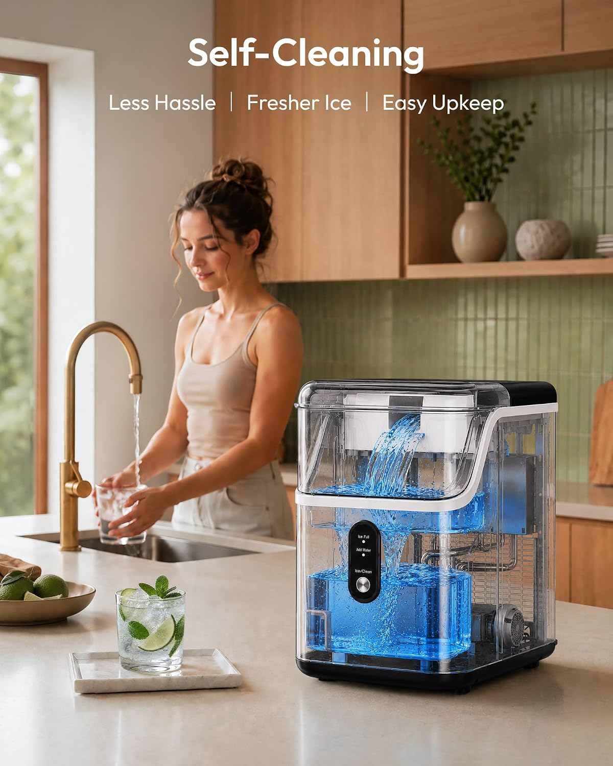 Nugget Ice Maker Countertop – Pebble Ice 35 lbs/Day