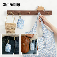 Foldable Keychain Tote Bag – Compact Reusable Floral Bag