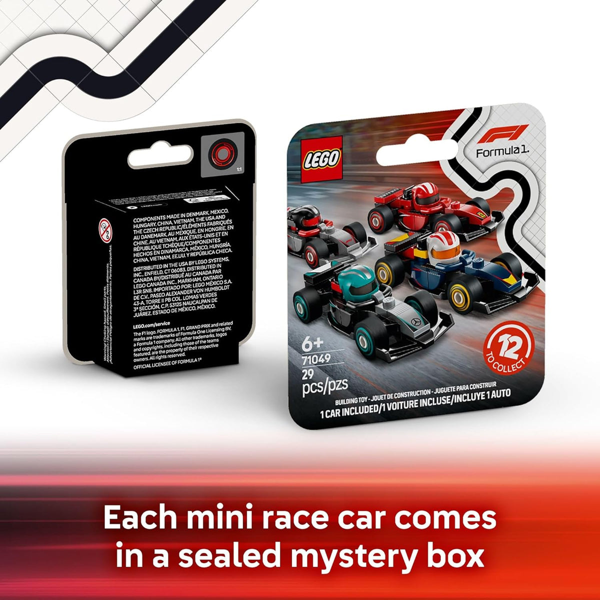 LEGO F1 Race Car Mystery Box – 6 Mini Sets for Kids