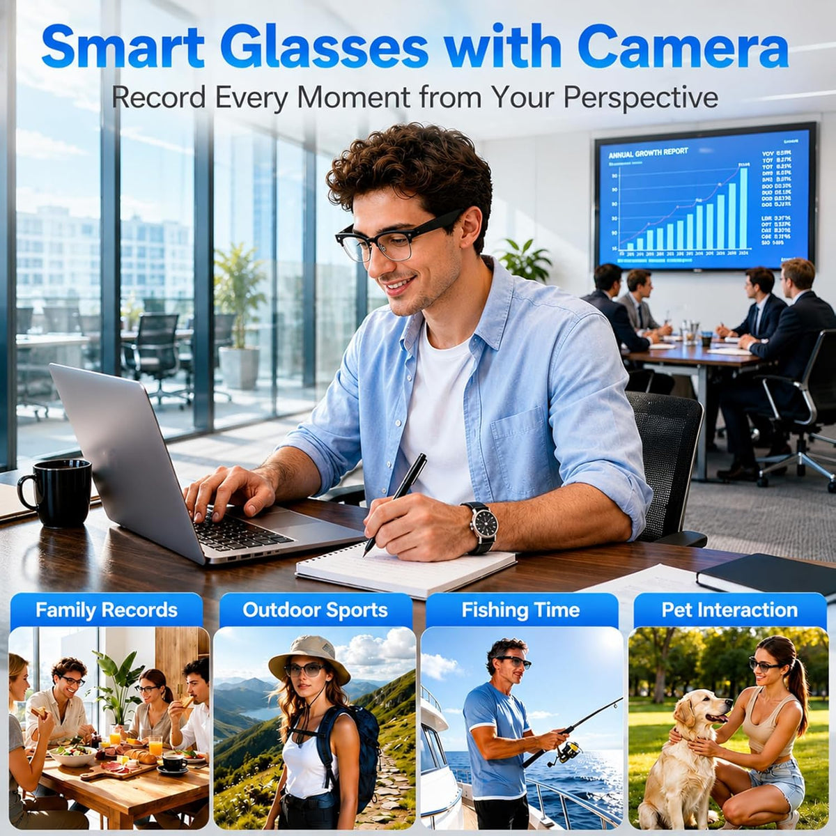Smart Glasses with Camera | 4K Video, Open-Ear Audio & AI Translation