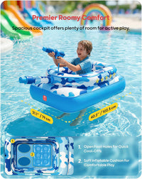 Inflatable Tank Pool Float with Water Cannon for Kids