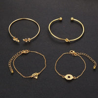 Bohemia Leaf Knot Hand Cuff Link Chain Charm Bracelet
