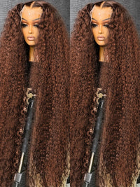 Chocolate Brown Hd Lace Frontal Curly Wigs