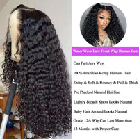 Water Wave Lace Front Human Hair Wigs