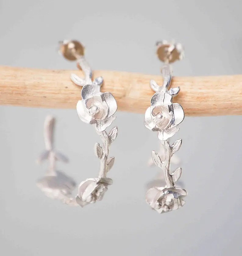 Female Solid Color Casual Retro Flower Earrings