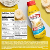 Premier Protein Shake, Bananas & Cream, 30g Protein, 1g Sugar, 24 Vitamins & Minerals, Nutrients to Support Immune Health, 12 Pack