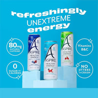 ASPIRE® The Fan Favorite Variety Pack, Healthy Energy Drink 80mg Natural Caffeine, Zero Sugar No Carbs Keto Friendly, 12 Pack Green Tea Sugar Free Drink Low Caffeine Zero Calorie