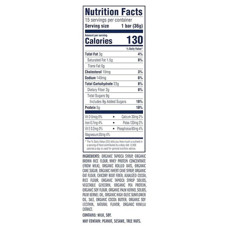 Zbar Protein - Cookies 'N Creme - Crispy Snack Bars - Made with Organic Oats - Non-GMO - 5g Protein - Gluten Free Protein Bars, School Snacks (15 Pack)