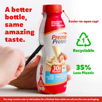 Premier Protein Shake, Strawberries & Cream, 30g Protein 1g Sugar 24 Vitamins Minerals Nutrients to Support Immune Health, 11.5 fl oz (Pack of 12)