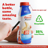 Premier Protein Shake, Vanilla, 30g Protein 1g Sugar 24 Vitamins Minerals Nutrients to Support Immune Health, 11.5 fl oz (Pack of 6)