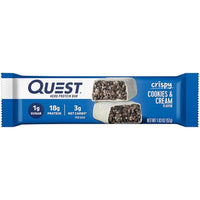 Quest Nutrition Crispy Cookies & Cream Hero Protein Bar, 18g Protein, 1g Sugar, 3g Net Carb, Gluten Free Protein Snack, Keto Friendly, 12 Count
