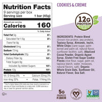 Lenny & Larry's Cookie-fied Protein Bar – Cookies & Creme Vegan Protein Bars 9x45g – Healthy Snacks with 12g Plant Protein & 5g Fiber – Gluten free Power Bar, Keto Friendly, Non-GMO & Vegan