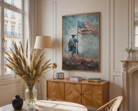 Revolutionary War Soldier Print, Impressionist American Flag Art